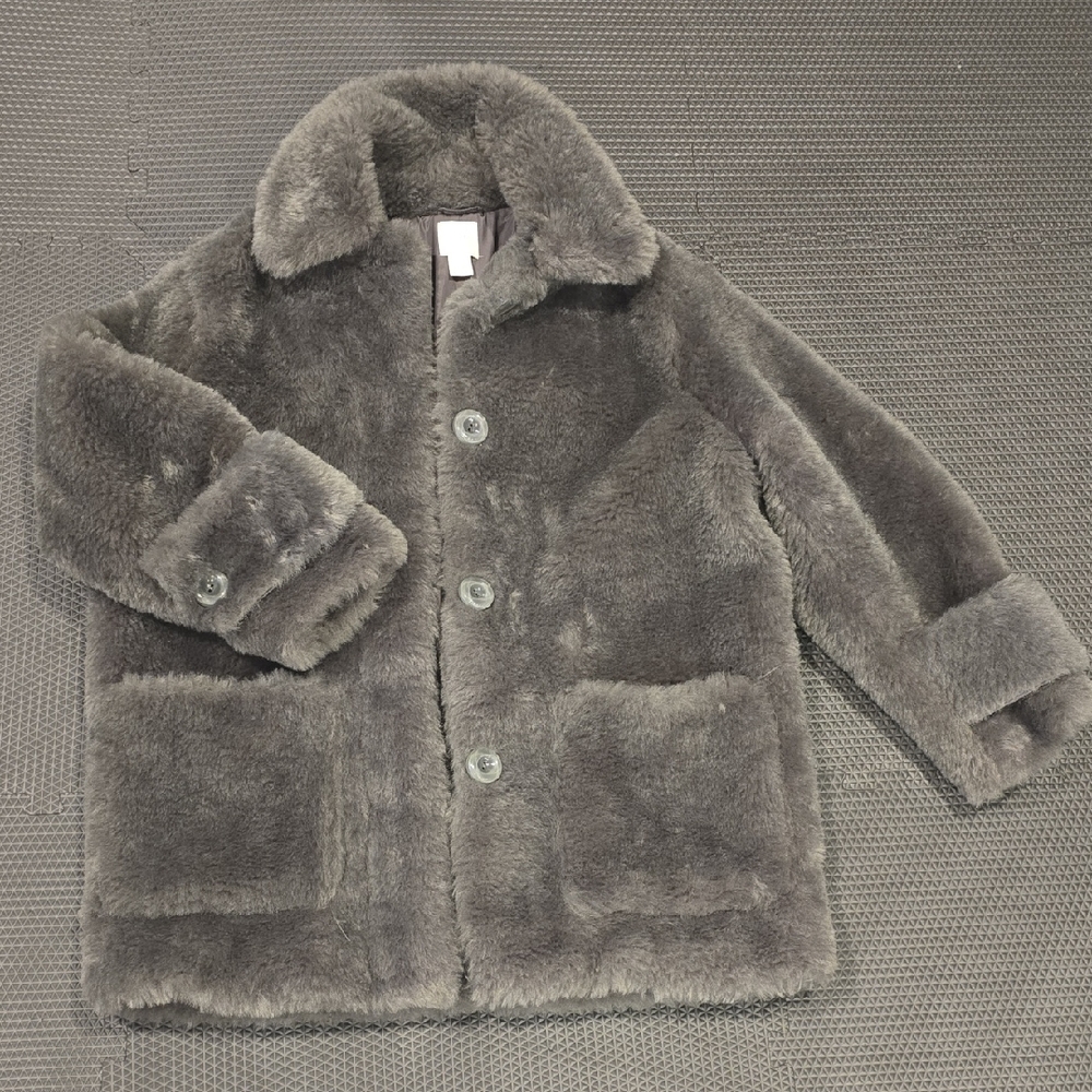 H&M  Women Gray Faux Fur Puffer Jacket